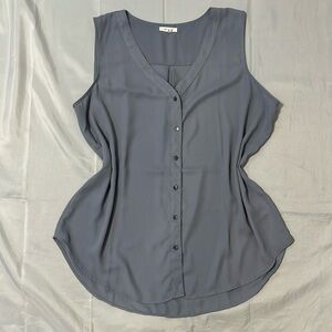 NWOT LILAC MAURICES BUSINESS CASUAL BUTTON UP TANK BLOUSE